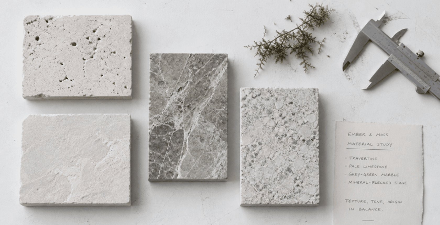 What limestone holds in its surface.