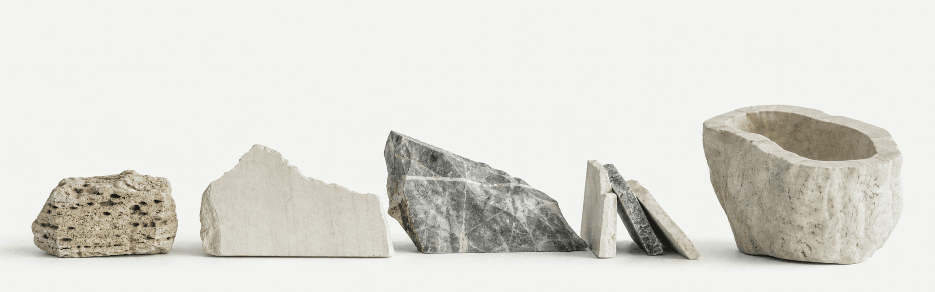 A study of travertine, limestone and marble forms