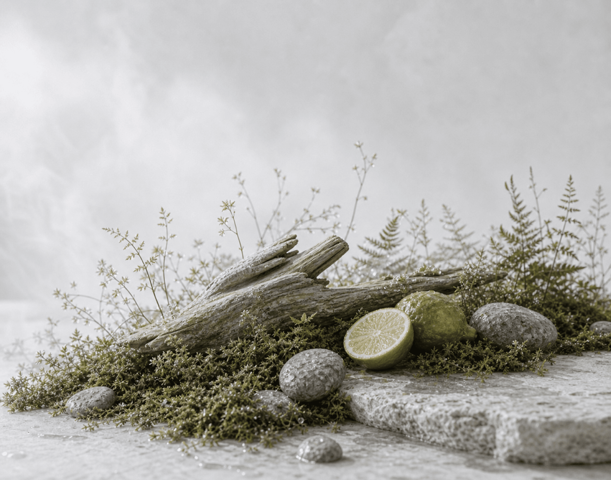 Moss, cedar, bergamot and rain-washed mineral stones